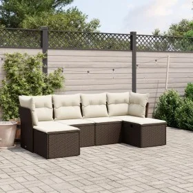 Set sofás de jardín 6 piezas y cojines ratán sintético marrón by vidaXL, Garden sets - Ref: Foro24-3263239, Price: 368,47 €, ...