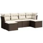 Set sofás de jardín 6 piezas y cojines ratán sintético marrón by vidaXL, Garden sets - Ref: Foro24-3263239, Price: 368,47 €, ...