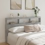 Cabecero de cama con luz LED gris hormigón 180x17x102 cm de vidaXL, Cabeceros y pies de cama - Ref: Foro24-839213, Precio: 97...