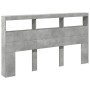 Cabecero de cama con luz LED gris hormigón 180x17x102 cm de vidaXL, Cabeceros y pies de cama - Ref: Foro24-839213, Precio: 97...