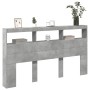 Cabecero de cama con luz LED gris hormigón 180x17x102 cm de vidaXL, Cabeceros y pies de cama - Ref: Foro24-839213, Precio: 97...
