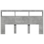 Cabecero de cama con luz LED gris hormigón 180x17x102 cm de vidaXL, Cabeceros y pies de cama - Ref: Foro24-839213, Precio: 97...
