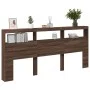 Bed headboard with LED light in brown oak 220x17x102 cm by vidaXL, Headboards and footboards - Ref: Foro24-839230, Price: 112...