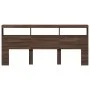 Bed headboard with LED light in brown oak 220x17x102 cm by vidaXL, Headboards and footboards - Ref: Foro24-839230, Price: 112...