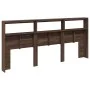 Bed headboard with LED light in brown oak 220x17x102 cm by vidaXL, Headboards and footboards - Ref: Foro24-839230, Price: 112...