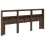 Cabecero de cama con luz LED marrón roble 220x17x102 cm de vidaXL, Cabeceros y pies de cama - Ref: Foro24-839230, Precio: 114...