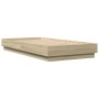 Estructura de cama madera de ingeniería roble Sonoma 75x190 cm de vidaXL, Camas y somieres - Ref: Foro24-839639, Precio: 63,13 €