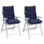 Niedrige Rückenkissen für Stühle, 2 Stück, marineblaues Gewebe. von vidaXL, Kissen für Stühle und Sofas - Ref: Foro24-377737,...