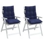 Niedrige Rückenkissen für Stühle, 2 Stück, marineblaues Gewebe. von vidaXL, Kissen für Stühle und Sofas - Ref: Foro24-377737,...