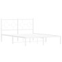 White metal bed frame with headboard 140x200 cm by vidaXL, Beds and slatted bases - Ref: Foro24-376276, Price: 103,66 €, Disc...
