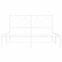 White metal bed frame with headboard 140x200 cm by vidaXL, Beds and slatted bases - Ref: Foro24-376276, Price: 103,66 €, Disc...