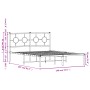 Bettgestell mit weißem Metall-Kopfteil 140x200 cm von vidaXL, Betten und Lattenroste - Ref: Foro24-376276, Preis: 103,66 €, R...