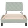 Bed frame with light gray velvet LED lights 80x200 cm by vidaXL, Beds and slatted bases - Ref: Foro24-3213819, Price: 148,61 ...