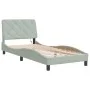 Bed frame with light LED lights light gray velvet 90x200 cm by vidaXL, Beds and slatted bases - Ref: Foro24-3213831, Price: 1...