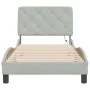 Bed frame with light LED lights light gray velvet 90x200 cm by vidaXL, Beds and slatted bases - Ref: Foro24-3213831, Price: 1...