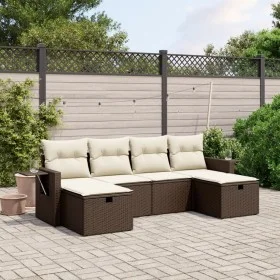 Set sofás de jardín 6 piezas y cojines ratán sintético marrón by vidaXL, Garden sets - Ref: Foro24-3263859, Price: 373,14 €, ...