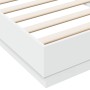 Bettgestell aus weißem Ingenieurholz 100x200 cm von vidaXL, Betten und Lattenroste - Ref: Foro24-839595, Preis: 89,21 €, Raba...