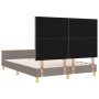 Estructura de cama con cabecera Taupé 140 x 190 cm tela