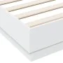 Engineered wood white bed frame 120x190 cm by vidaXL, Beds and slatted bases - Ref: Foro24-3209884, Price: 117,83 €, Discount: %