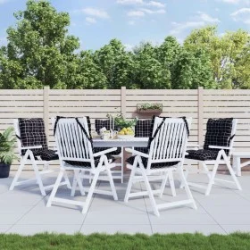 Niedrige Rückenkissen für Stühle, 6 Stück, kariertes schwarzes Oxford-Gewebe. von vidaXL, Kissen für Stühle und Sofas - Ref: ...