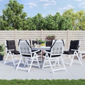 Niedrige Rückenkissen für Stühle, 6 Stück, kariertes schwarzes Oxford-Gewebe. von vidaXL, Kissen für Stühle und Sofas - Ref: ...