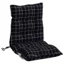 Niedrige Rückenkissen für Stühle, 6 Stück, kariertes schwarzes Oxford-Gewebe. von vidaXL, Kissen für Stühle und Sofas - Ref: ...