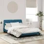 Bed frame with LED lights blue velvet 160x200 cm by vidaXL, Beds and slatted bases - Ref: Foro24-3213865, Price: 228,76 €, Di...