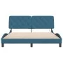 Bed frame with LED lights blue velvet 160x200 cm by vidaXL, Beds and slatted bases - Ref: Foro24-3213865, Price: 228,76 €, Di...