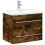 Mueble de baño con lavabo integrado roble ahumado by vidaXL, bathroom vanities - Ref: Foro24-3278773, Price: 187,30 €, Discou...