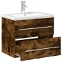 Mueble de baño con lavabo integrado roble ahumado by vidaXL, bathroom vanities - Ref: Foro24-3278773, Price: 187,30 €, Discou...