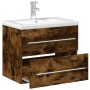 Mueble de baño con lavabo integrado roble ahumado by vidaXL, bathroom vanities - Ref: Foro24-3278773, Price: 198,74 €, Discou...