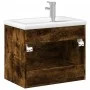 Mueble de baño con lavabo integrado roble ahumado by vidaXL, bathroom vanities - Ref: Foro24-3278773, Price: 187,30 €, Discou...