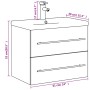Badezimmermöbel mit integriertem Waschbecken in geräucherter Eiche. von vidaXL, Badezimmerwaschtische - Ref: Foro24-3278773, ...
