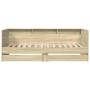 Sunbed with drawers in Sonoma oak engineered wood 90x200 cm by vidaXL, Beds and slatted bases - Ref: Foro24-3280848, Price: 1...