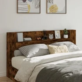 Smoked oak LED headboard 200x16.5x103.5 cm by vidaXL, Headboards and footboards - Ref: Foro24-839270, Price: 102,43 €, Discou...