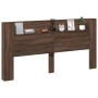 Cabecero de cama con LED marrón roble 200x16,5x103,5 cm de vidaXL, Cabeceros y pies de cama - Ref: Foro24-839272, Precio: 109...
