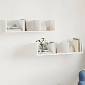 Muebles de pared 2 uds madera ingeniería blanco 75x18x16,5 cm by vidaXL, Shelves and shelves - Ref: Foro24-840430, Price: 31,...