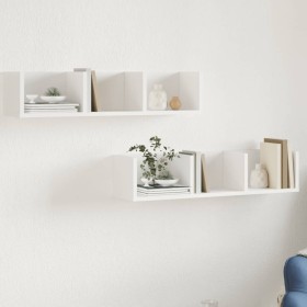 Muebles de pared 2 uds madera ingeniería blanco 75x18x16,5 cm by vidaXL, Shelves and shelves - Ref: Foro24-840430, Price: 31,...