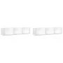 Muebles de pared 2 uds madera ingeniería blanco 75x18x16,5 cm de vidaXL, Estantes y estanterías - Ref: Foro24-840430, Precio:...