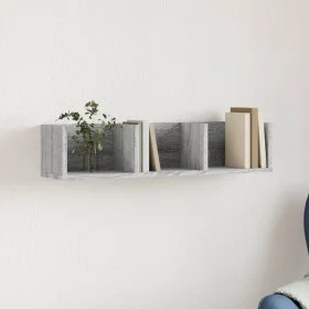 Mueble de pared madera ingeniería gris Sonoma 75x18x16,5 cm by vidaXL, Shelves and shelves - Ref: Foro24-840439, Price: 23,39...