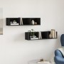 Muebles de pared 2 uds madera de ingeniería negro 75x18x16,5 cm by vidaXL, Shelves and shelves - Ref: Foro24-840432, Price: 3...