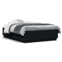 Bed frame with LED lights black engineered wood 135x190cm by vidaXL, Beds and slatted bases - Ref: Foro24-3209647, Price: 170...