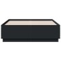 Bed frame with LED lights black engineered wood 135x190cm by vidaXL, Beds and slatted bases - Ref: Foro24-3209647, Price: 170...