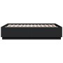Bed frame with LED lights black engineered wood 135x190cm by vidaXL, Beds and slatted bases - Ref: Foro24-3209647, Price: 170...