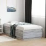 Sonoma gray engineered wood bed frame 90x200 cm by vidaXL, Beds and slatted bases - Ref: Foro24-3209728, Price: 115,13 €, Dis...