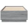 Sonoma gray engineered wood bed frame 90x200 cm by vidaXL, Beds and slatted bases - Ref: Foro24-3209728, Price: 115,13 €, Dis...