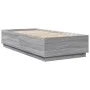 Sonoma gray engineered wood bed frame 90x200 cm by vidaXL, Beds and slatted bases - Ref: Foro24-3209728, Price: 115,13 €, Dis...