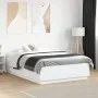 White engineered wood bed frame 135x190 cm by vidaXL, Beds and slatted bases - Ref: Foro24-3209737, Price: 146,49 €, Discount: %
