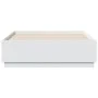 White engineered wood bed frame 135x190 cm by vidaXL, Beds and slatted bases - Ref: Foro24-3209737, Price: 146,49 €, Discount: %