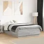 Sonoma gray engineered wood bed frame 135x190 cm by vidaXL, Beds and slatted bases - Ref: Foro24-3209742, Price: 146,48 €, Di...